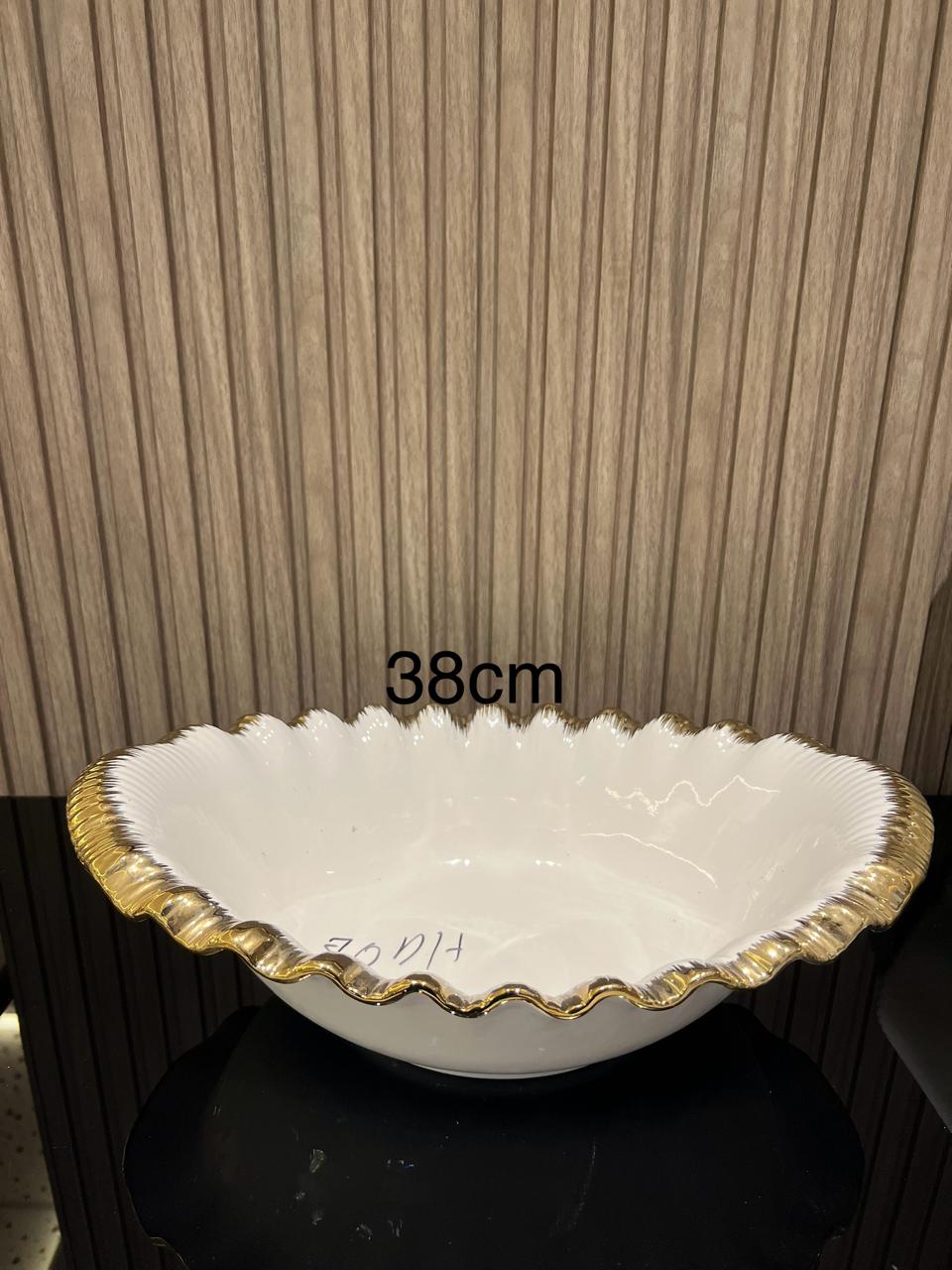 Grand Plat Ovale en Porcelaine « Festin Doré »